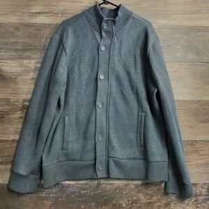 Apt. 9 Charcoal Button-Up Men's Fleece Jacket